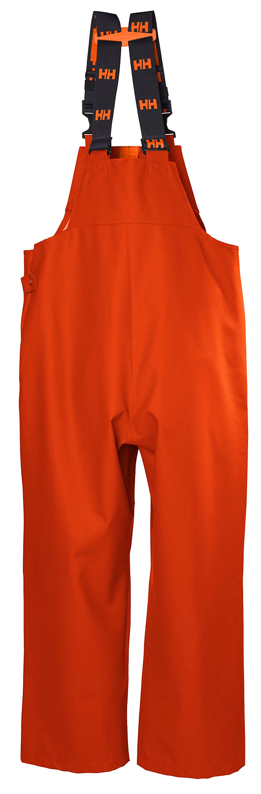 Helly-Hansen Workwear Storm Waterproof Bib Pants for Men Made from Heavy-Duty Breathable PVC-Coated Polyester for Mobility, Dark Orange/Black - Medium