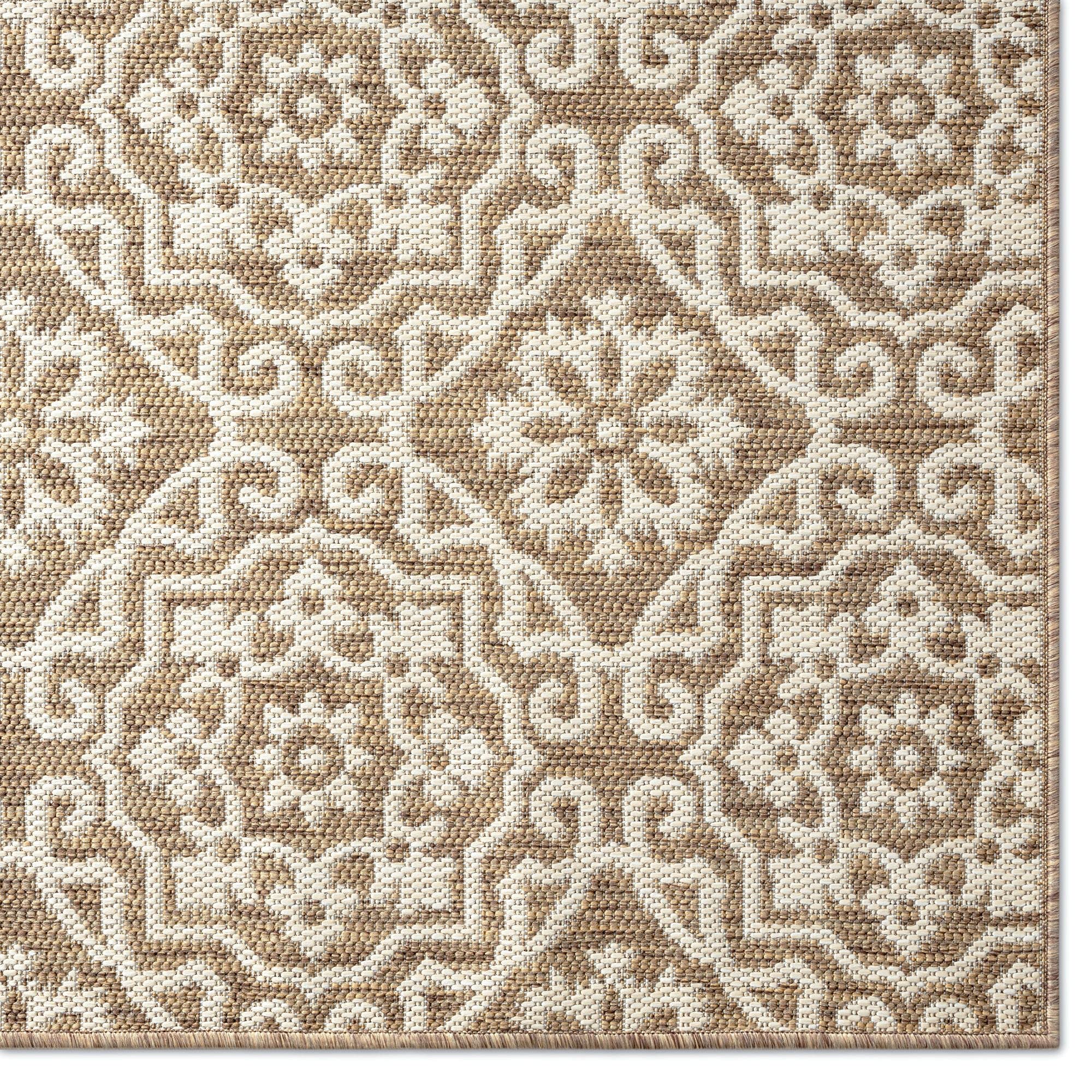 Nicole Miller New York Patio Country Danica Transitional Geometric Indoor/Outdoor Area Rug, Brown/Beige, 5'2"x7'2"