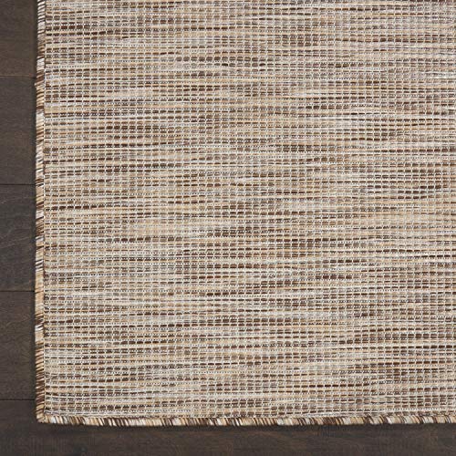 Nourison Positano Indoor-Outdoor Beige 6' x 9' Area Rug, Easy Cleaning, Non Shedding, Bed Room, Living Room, Dining Room, Backyard, Deck, Patio (6x9)