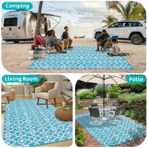 HEBE Outdoor Rug 5'x8' for Patios Waterproof Clearance Reversible Patio Mat Plastic Straw Rug RV Camping Mat Outside Area Rug Carpet for Camping RV,Porch,Deck,Balcony,Camper,Backyard