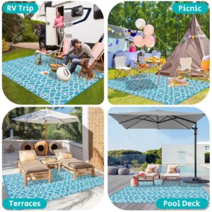 HEBE Outdoor Rug 5'x8' for Patios Waterproof Clearance Reversible Patio Mat Plastic Straw Rug RV Camping Mat Outside Area Rug Carpet for Camping RV,Porch,Deck,Balcony,Camper,Backyard