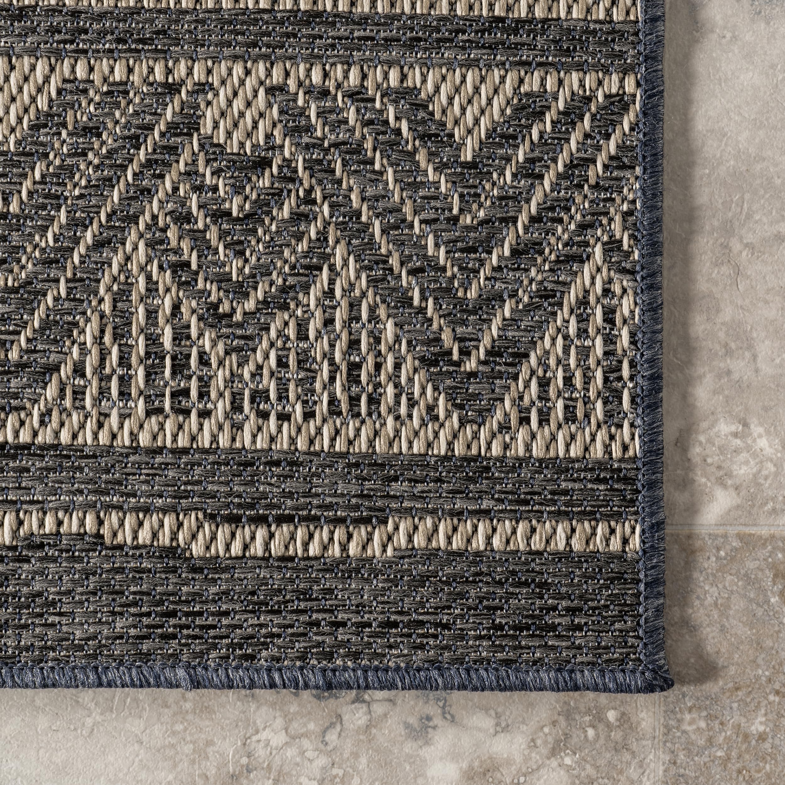 nuLOOM Maia Striped Tribal Indoor/Outdoor Area Rug, 8x10, Grey