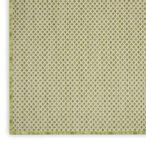 Nourison Courtyard Indoor/Outdoor Ivory Green 2' x 3' Area Rug, Geometric, Easy Cleaning, Non Shedding, Bed Room, Living Room, Dining Room, Deck, Patio, Backyard (2x3)