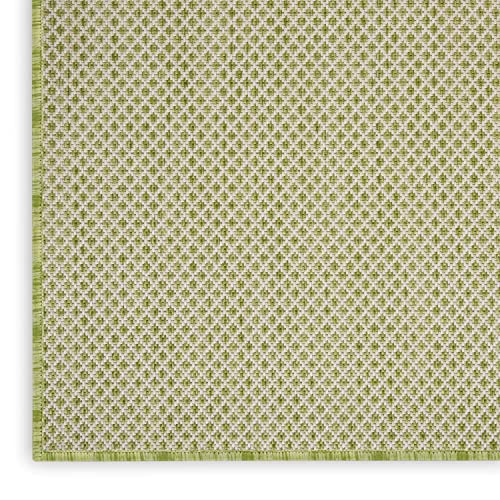 Nourison Courtyard Indoor/Outdoor Ivory Green 2' x 3' Area Rug, Geometric, Easy Cleaning, Non Shedding, Bed Room, Living Room, Dining Room, Deck, Patio, Backyard (2x3)