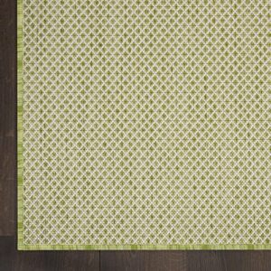 Nourison Courtyard Indoor/Outdoor Ivory Green 2' x 3' Area Rug, Geometric, Easy Cleaning, Non Shedding, Bed Room, Living Room, Dining Room, Deck, Patio, Backyard (2x3)