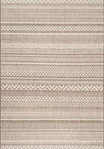 nuLOOM Erlinda Tribal Outdoor Area Rug, 4x6, Beige