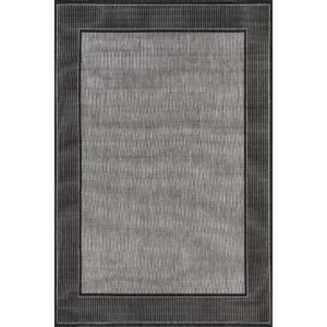 nuLOOM Gris Bordered 3x5 Indoor/Outdoor Accent Rug for Living Room Patio Deck Front Porch Entryway Kitchen, Grey/Black