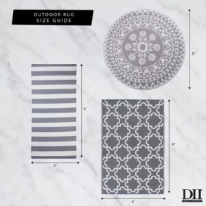 DII Reversible Indoor/Outdoor Diamond Woven Rug, 4x6', Gray