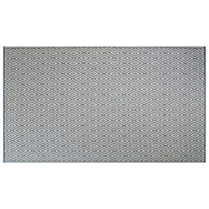 dii reversible indoor/outdoor diamond woven rug, 4x6', gray