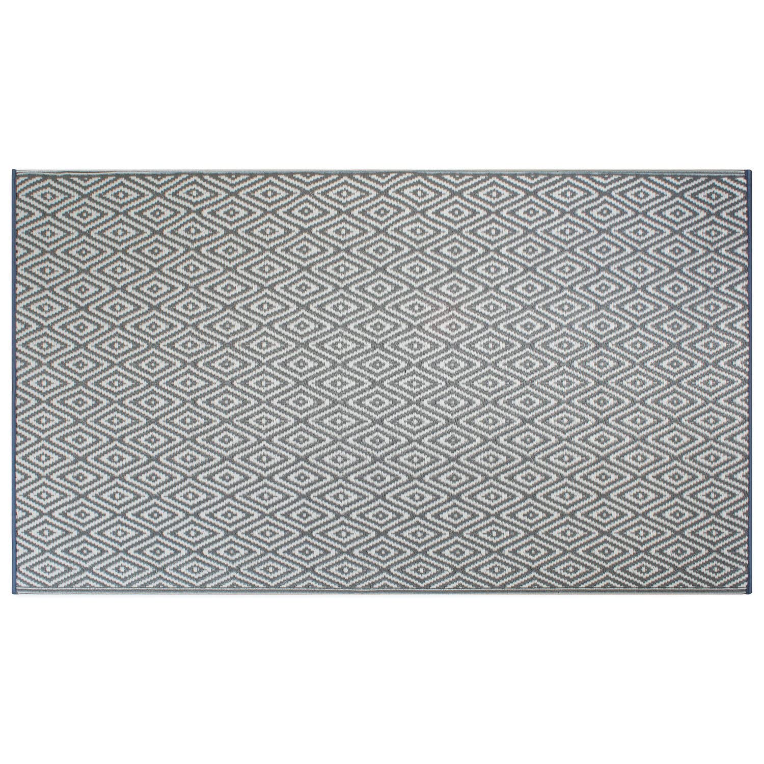 DII Reversible Indoor/Outdoor Diamond Woven Rug, 4x6', Gray