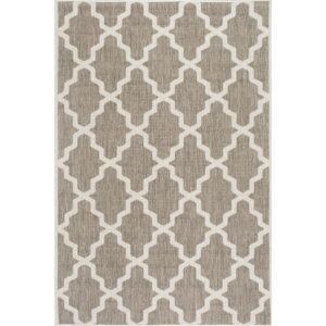 nuLOOM Gina Lattice Indoor/Outdoor Accent Rug, 2' x 3', Taupe, Rectangular, 0.1" Thick