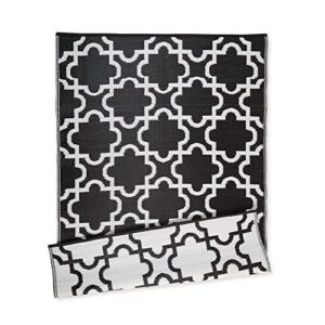 DII Reversible Outdoor Lattice Woven Rug, 4x6 Ft, Black