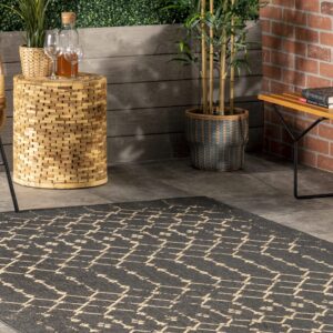 nuLOOM Grayson Moroccan Trellis Indoor/Outdoor Area Rug, 8x10, Charcoal