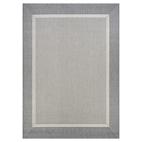 Couristan Recife Stria Texture Indoor/Outdoor Area Rug, 3'9" x 5'5", Champagne-Grey