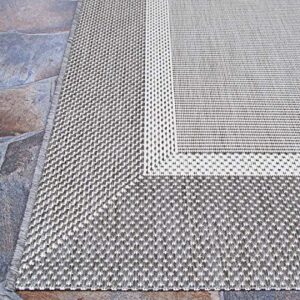 Couristan Recife Stria Texture Indoor/Outdoor Area Rug, 3'9" x 5'5", Champagne-Grey