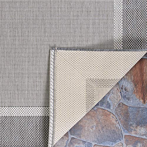 Couristan Recife Stria Texture Indoor/Outdoor Area Rug, 3'9" x 5'5", Champagne-Grey