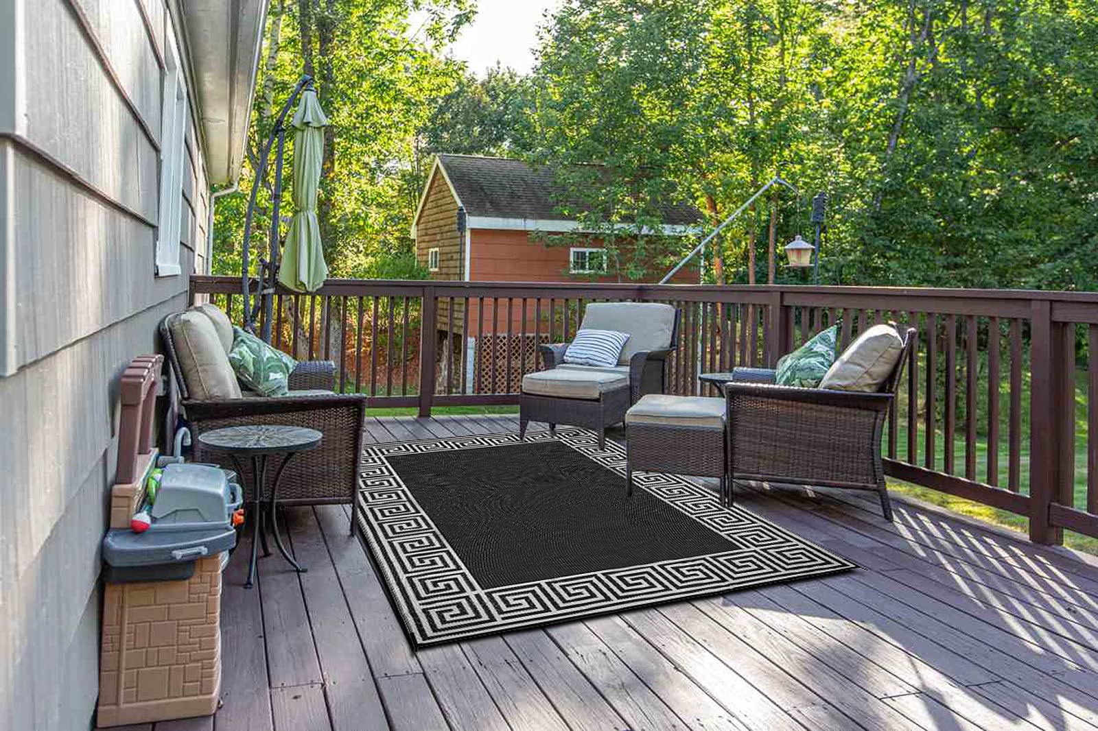CAMP SOLUTIONS Outdoor Rugs 9 x 12 FT, Outdoor Plastic Straw Rug for Patio Decor, Reversible Mats for Indoor and outdoor