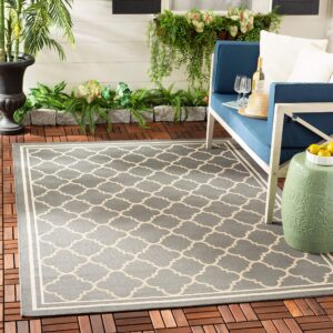 SAFAVIEH Courtyard Collection 2'3" x 6'7" Navy/Beige CY6918 Trellis Indoor-Outdoor Waterproof Easy-Cleaning Patio Backyard Mudroom Runner-Rug