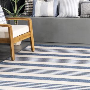 nuLOOM Robin Multi Stripe Indoor/Outdoor Area Rug, 10x14, Blue