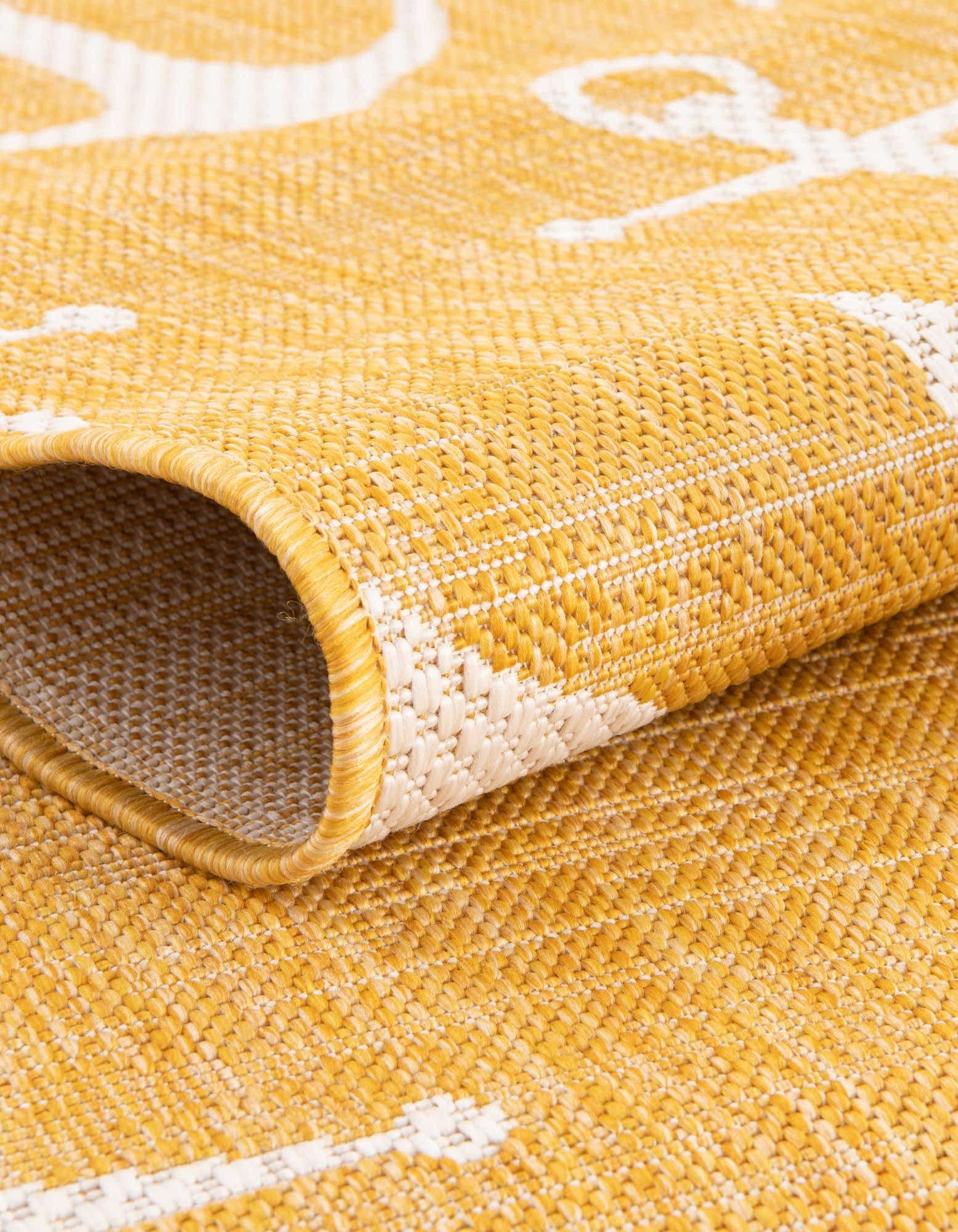 Unique Loom Outdoor Coastal Collection Area Rug - Ahoy (10' x 14' 1" Rectangle, Yellow)