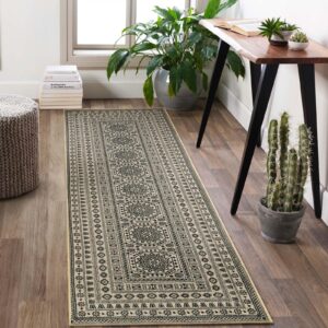 lahome mandala easy jute runner rug - 2x6 black natural jute rug runners for hallways 6 feet non slip farmhouse washable runner rug indoor outdoor rugs for entryway laundry room bedroom,2x6ft