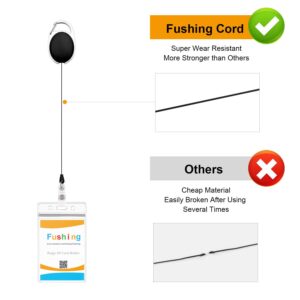 Fushing 20Pcs Retractable ID Badge Holders ID Badge Reels with Clip Retractable Badge Holders for Office Worker Doctor Nurse (Black)