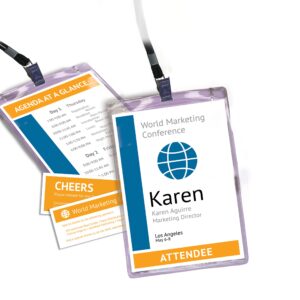 Avery Customizable Name Badge and Ticket Inserts, 6" x 4.25", White, 100 Printable Name Tag Inserts with Tickets (8522)