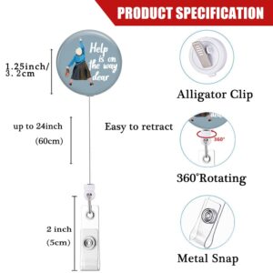 Tian Zhun Badge Reel Retractable with Alligator Clip Funny Nurse Badge Holder Help is on The Way Dear, for RN Nursing Doctor Office Worker Teacher Student Name Id Decor