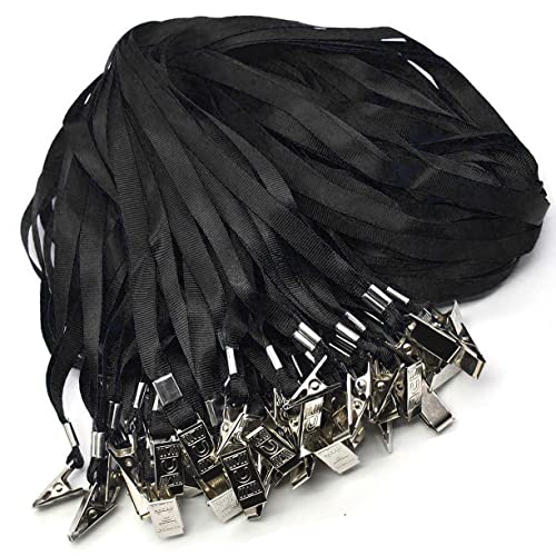 4x3 Name Tags Badge Holder with Lanyard 50 Pack Waterproof Horizontal ID Badge Holder and 50 Pcs Lanyards Nametag for Conferences, Events, and Meetings (Black, 4 X 3 inches)