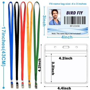 4x3 Name Tags Badge Holder with Lanyard 50 Pack Waterproof Horizontal ID Badge Holder and 50 Pcs Lanyards Nametag for Conferences, Events, and Meetings (Black, 4 X 3 inches)