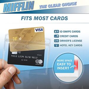 Mifflin-USA Card Protector (Clear, 4x3 Inches, 100 Pack), Waterproof and Resealable Horizontal Plastic ID Name Badge Holders