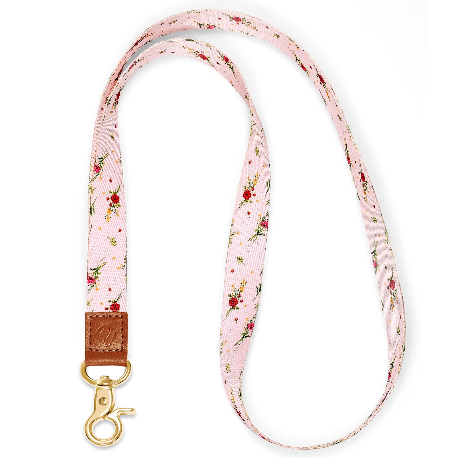 Rose Lake Neck Lanyard Keychain for Women and Men, Cute Neck Strap Lanyard for Keys, ID Badges Holder, Wallets (Small Flowers)