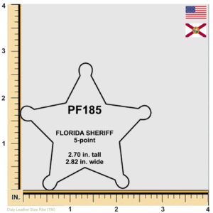 Perfect Fit Shield Wallets Florida Sheriff Five-Point Star Badge Holder (Black, Cutout PF185, 2.7 inches Tall)