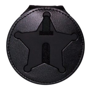 Perfect Fit Shield Wallets Florida Sheriff Five-Point Star Badge Holder (Black, Cutout PF185, 2.7 inches Tall)