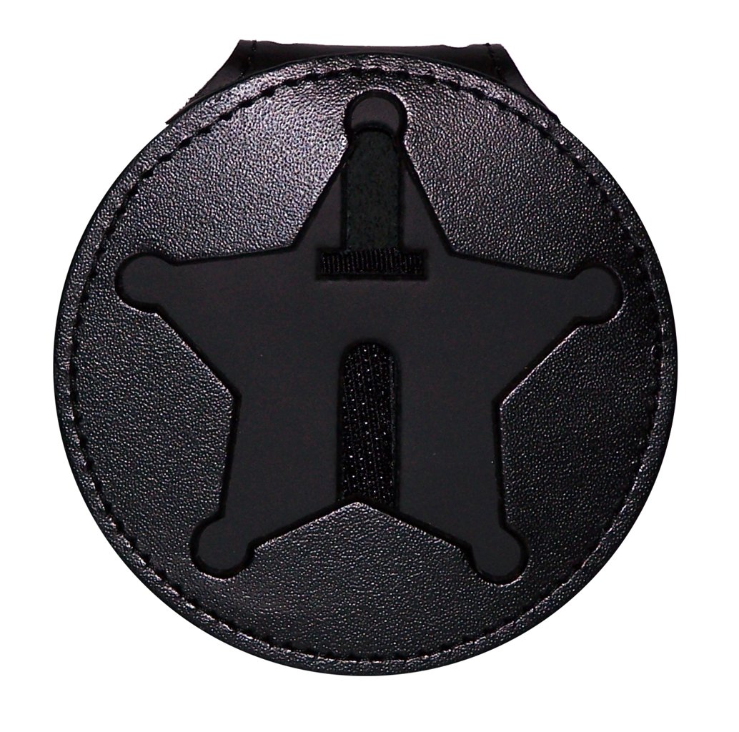Perfect Fit Shield Wallets Florida Sheriff Five-Point Star Badge Holder (Black, Cutout PF185, 2.7 inches Tall)