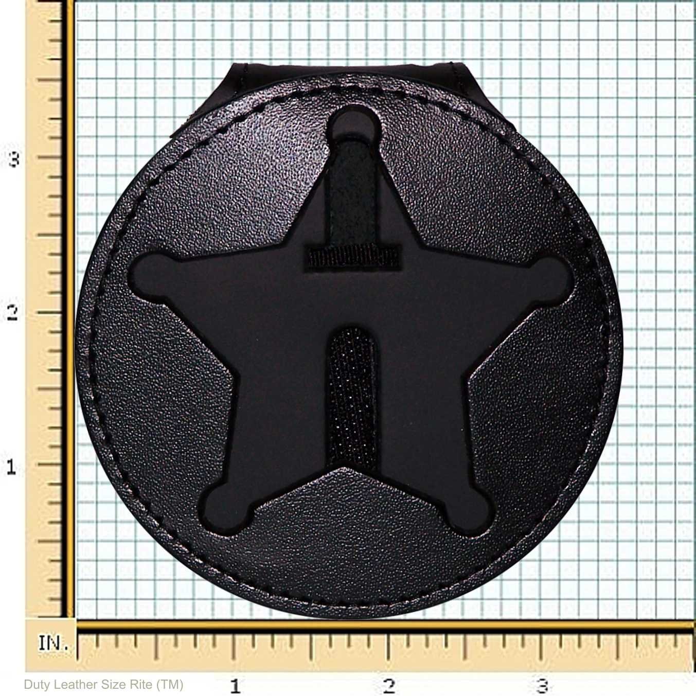 Perfect Fit Shield Wallets Florida Sheriff Five-Point Star Badge Holder (Black, Cutout PF185, 2.7 inches Tall)