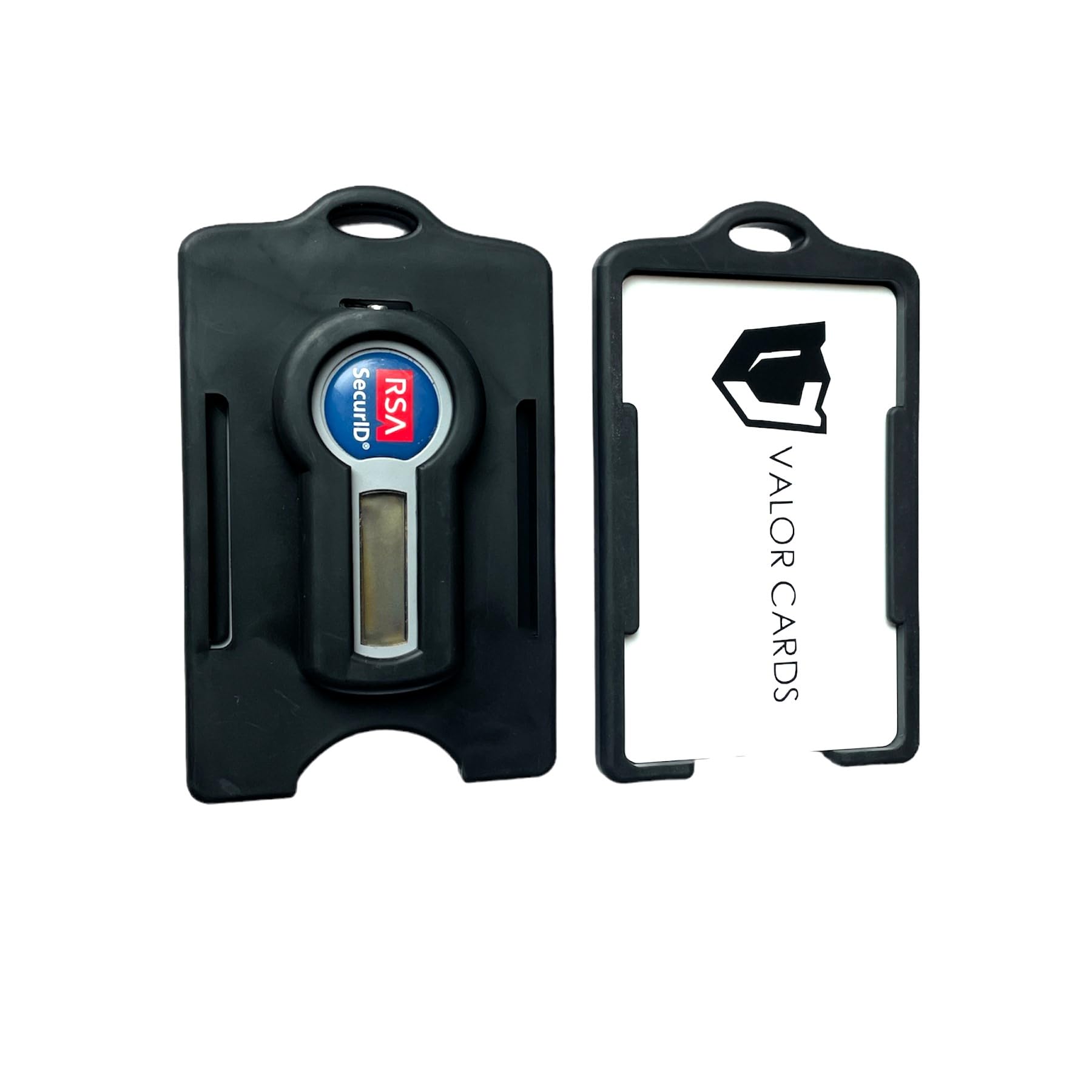 Valor Cards Newest 2023 Model RSA Token and ID Badge Holder - Smooth Finish and Nearly Indestructible (Onyx Black)