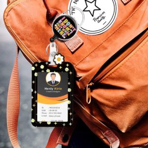 Badge Holder with Retractable Reel I Don't Know I Just Work Here Funny Name Tag Holder Heavy Duty Vertical Card Protector Cover for RN Nurse Students Teacher Office Worker Woman Men