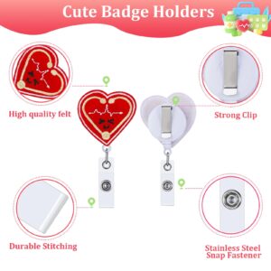 8 Pieces Felt Nurse Badge Reel Retractable Badge Holders Brain Heart Lung ID Badge Reel Cute Felt Badge Holder with Alligator Clip and Retractable Cord for Office School Hospital Nurses Teacher