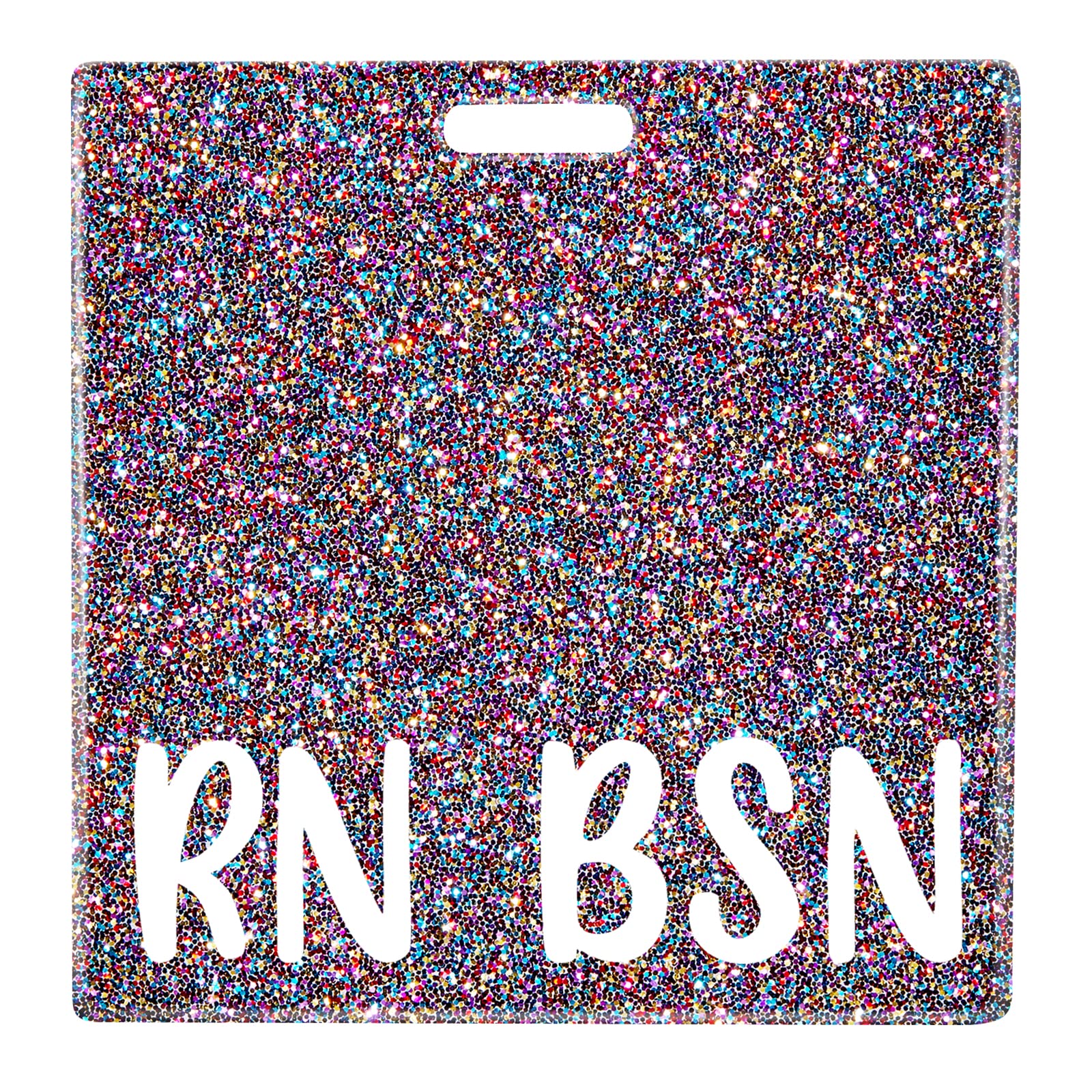 Plifal RN BSN Badge Buddy Card Holder Nurse Nursing Accessories Registered Nurse Baccalaureate of Science in Nursing Glitter Colorful Horizontal ID Name Identification Tags Hospital Work Gifts