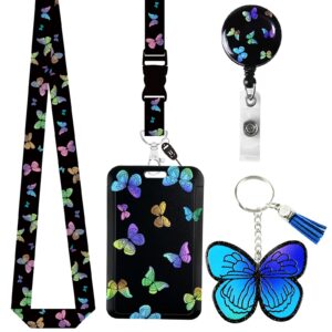 id badge holder with lanyard retractable badge reel clip lanyards for id badges butterfly color lanyards for id badges lanyards for women butterfly acrylic keychain teacher lanyards nurse badge