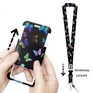 ID Badge Holder with Lanyard Retractable Badge Reel Clip Lanyards for ID Badges Butterfly Color Lanyards for ID Badges Lanyards for Women Butterfly Acrylic Keychain Teacher Lanyards Nurse Badge