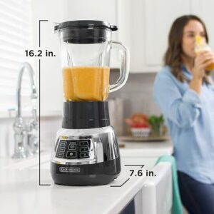 BLACK+DECKER BL1400DG-P Quiet Stainless Steel Blender with Cyclone Glass Cup