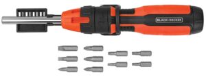 black+decker ratcheting screwdriver, 10 bit (bdht68000)