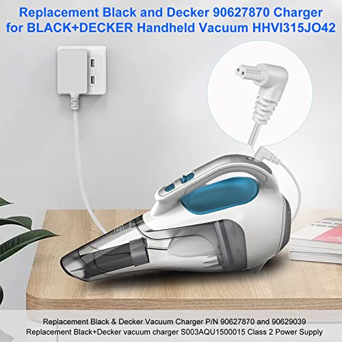 TEVSINPO 15V Charger for Black and Decker 90627870 Dusbuster Handheld Vacuum HHVI315JO42 HFVB315J22 HHVI320JR02 HFVB320J27 Vacuum Spillbuster 90629039 S003AQU1500015 Power Cord