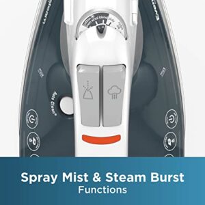 BLACK+DECKER® One Step Steam Iron with EvenSteam Stainless Steel Soleplates and SmartSteam Control, Grey