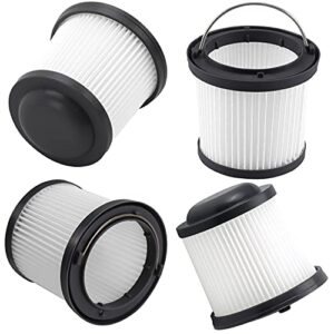 4 pack pvf110 replacement filter for black and decker handheld pivot vacuums phv1810, phv1210, phv1410, bdh2000pl, bdh2020flfh, bdh1620flfh, part # 90552433, washable hand vac filters