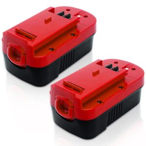 2-Pack [Upgraded to 3600mAh] HPB18 Replacement for Black and Decker 18V Battery Compatible with Black and Decker 18 Volt Battery Ni-Mh 244760-00 A1718 FS18FL FSB18 Firestorm Cordless Tools (Red)