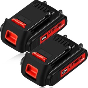 2 Pack 20Volt 3.0Ah MAX LBXR20 Repalcement for Black and Decke 20v Lithium Battery Compatible with Black and decker 20v battery LB20 LBX20 LST220 LBXR2020-OPE LBXR20B-2 LB2X4020 Cordless Tool（red）