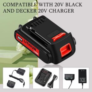 2 Pack 20Volt 3.0Ah MAX LBXR20 Repalcement for Black and Decke 20v Lithium Battery Compatible with Black and decker 20v battery LB20 LBX20 LST220 LBXR2020-OPE LBXR20B-2 LB2X4020 Cordless Tool（red）